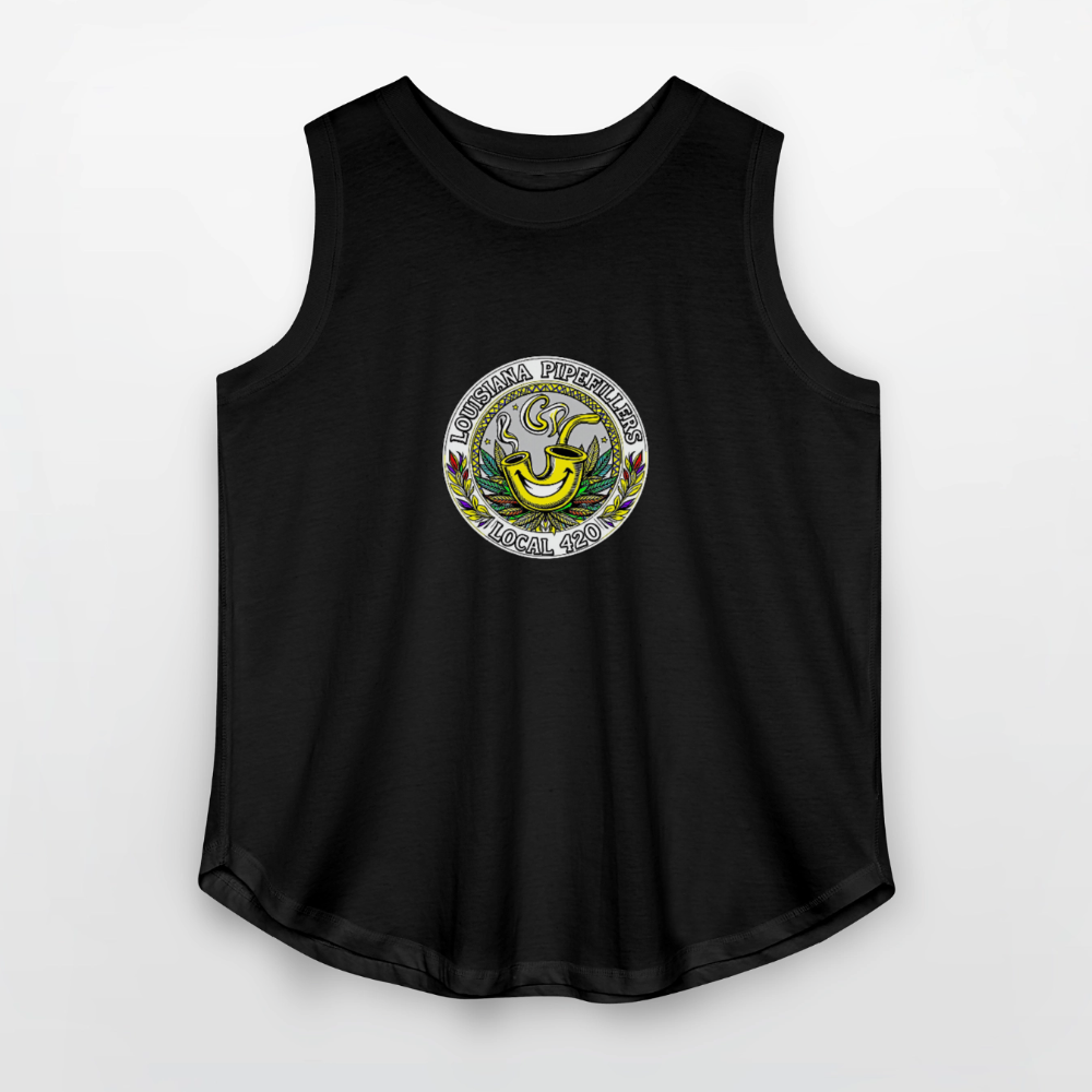 LOUISIANA PIPEFILLERS LOCAL 420 Women's Curvy Relaxed Tank Top - black