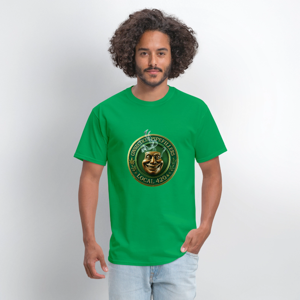 CONNECTICUT PIPEFILLERS LOCAL 420 DESIGN Men's T-Shirt - bright green