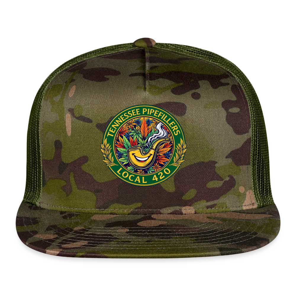 TENNESSEE PIPEFILLERS LOCAL 420 CAMO Trucker Hat - MultiCam\green