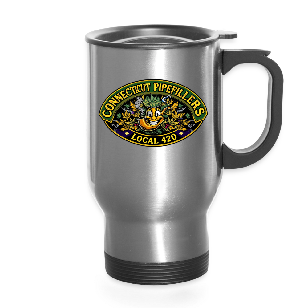 CONNECTICUT PIPEFILLERD LOCAL 420 14oz Stainless Steel Travel Mug - silver