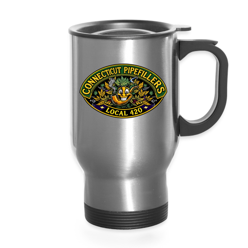 CONNECTICUT PIPEFILLERD LOCAL 420 14oz Stainless Steel Travel Mug - silver