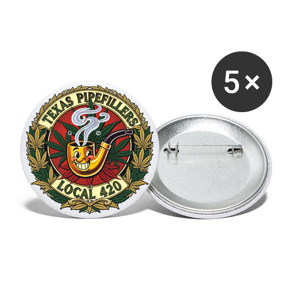 TEXAS PIPEFILLERS LOCAL 420 Union Buttons small 1'' (5-pack) - white