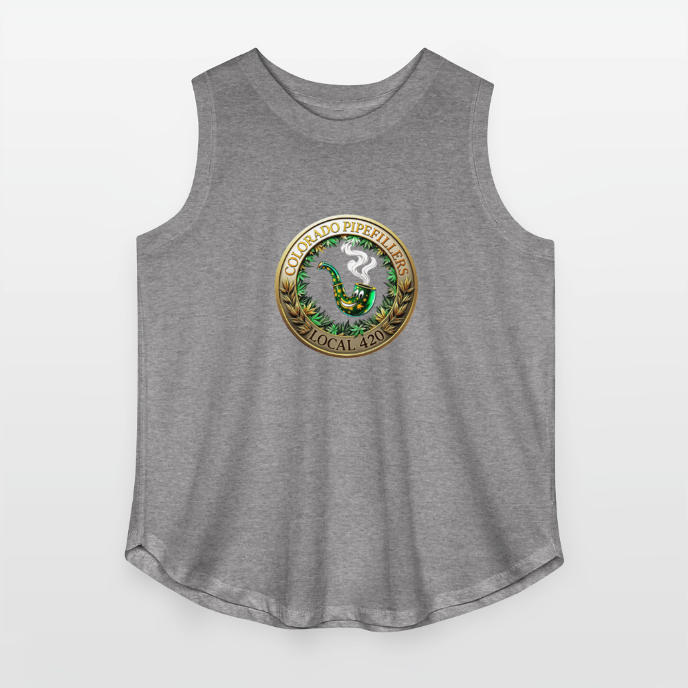 COLORADO PIPEFILLERS LOCAL 420 Women's Curvy Relaxed Tank Top - granite heather 