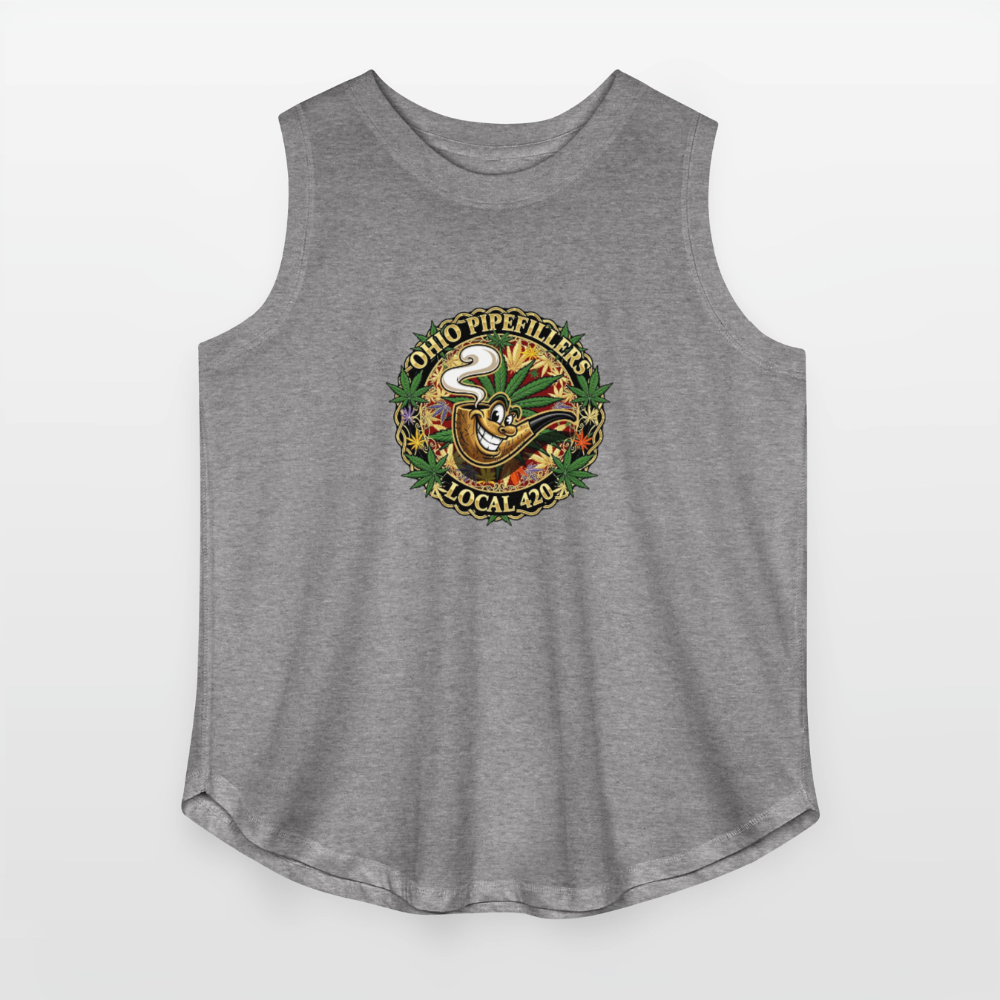OHIO PIPEFILLERS LOCAL 420 Women's Curvy Relaxed Tank Top - granite heather 