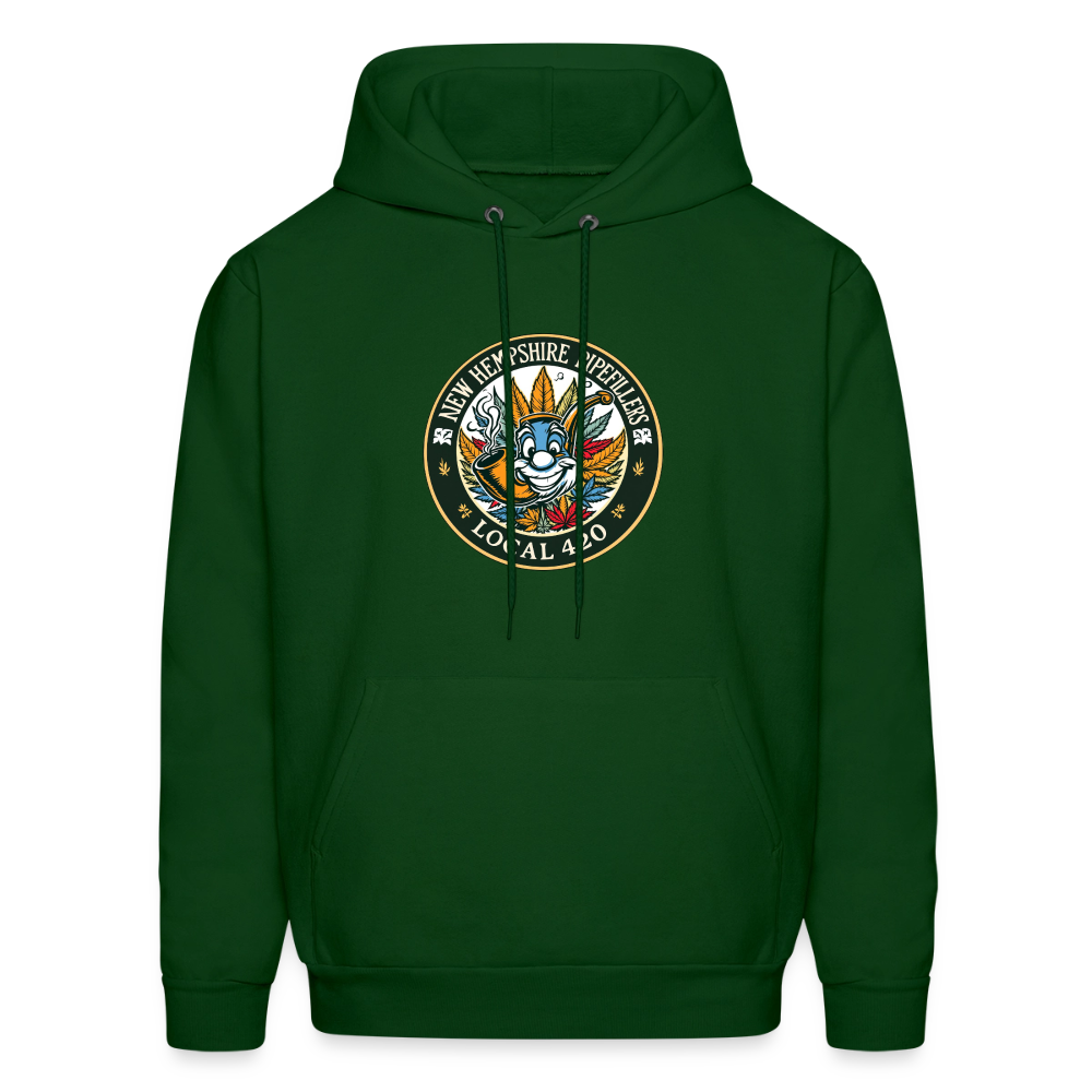NEW HEMPSHIRE PIPEFILLERS LOCAL 420 2 EMBLEM Men's Hoodie - forest green