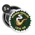 WISCONSIN PIPEFILLERS LOCAL 420 Union Buttons small 1'' (5-pack) - white