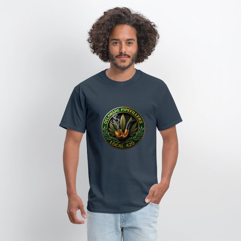 DELAWARE  PIPEFILLERS LOCAL 420 Men's T-Shirt -  blue dusk
