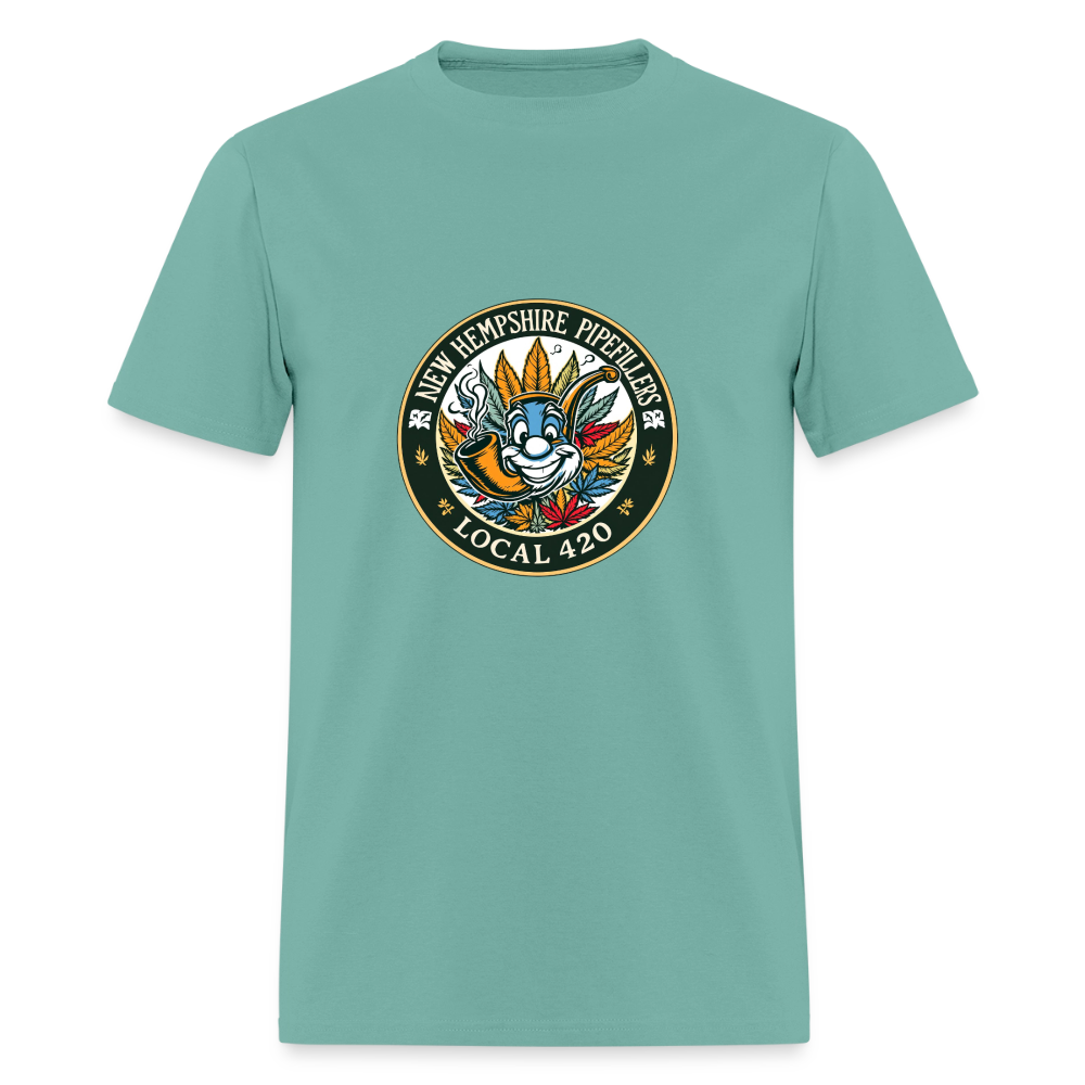 NEW HEMPSHIRE PIPEFILLERS LOCAL 420 2 EMBLEM Men's T-Shirt - aquatic