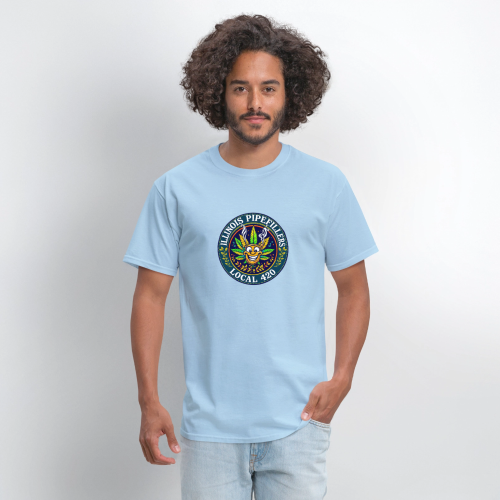 ILLINOIS PIPEFILLERS LOCAL 420 F/B DESIGN Men's T-Shirt - powder blue