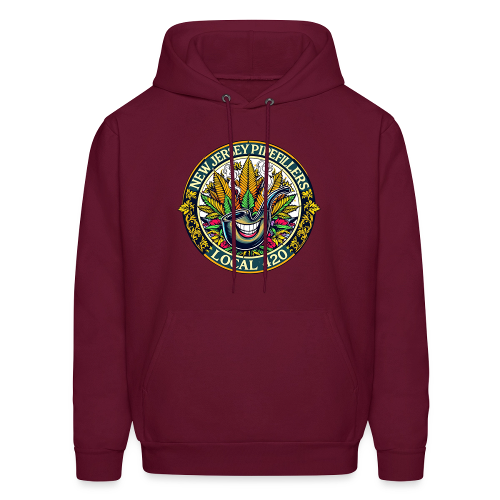 NEW JERSEY PIPEFILLERS LOCAL 420 F/B DESIGN Men's Hoodie - burgundy