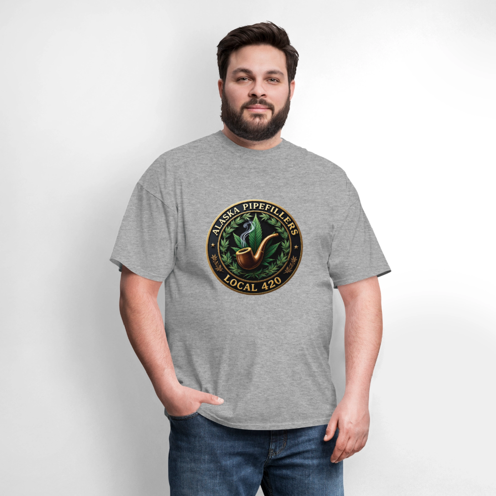 ALASKA PIPEFILLERS LOCAL 420 F/B DESIGN Men's T-Shirt - heather gray