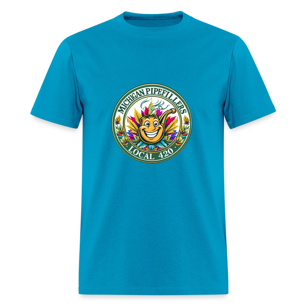 MICHIGAN PIPEFILLERS LOCAL 420 Men's T-Shirt - turquoise