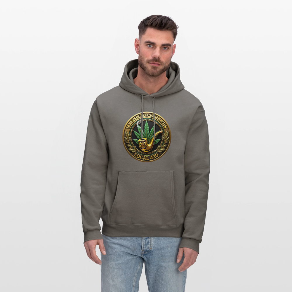 ILLINOIS PIPEFILLERS LOCAL 420  Men's Hoodie - asphalt gray