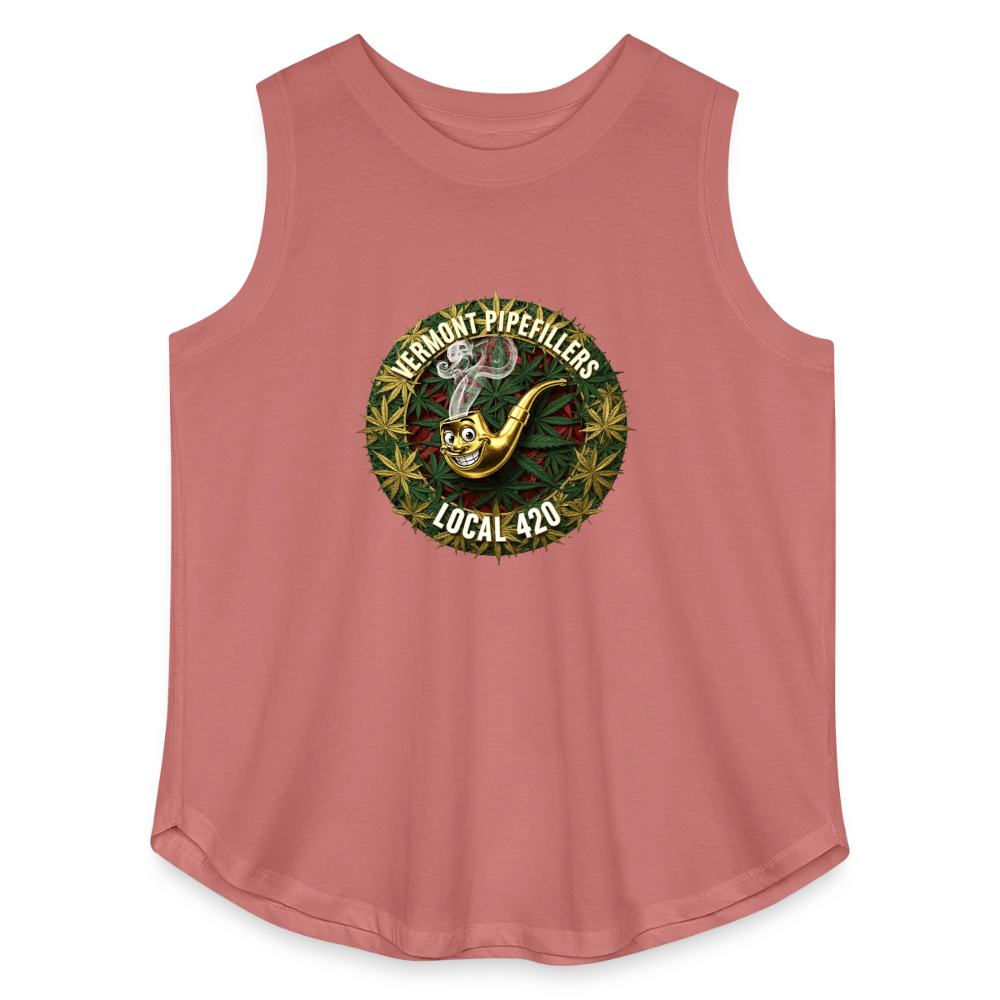 VERMONT PIPEFILLERS LOCAL 420 Women's Curvy Relaxed Tank Top - mauve
