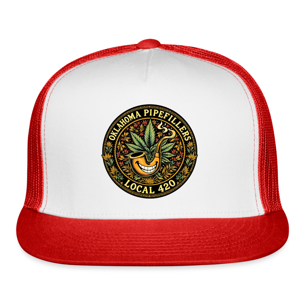 OKLAHOMA PIPEFILLERS LOCAL 420 Trucker Hat - white/red