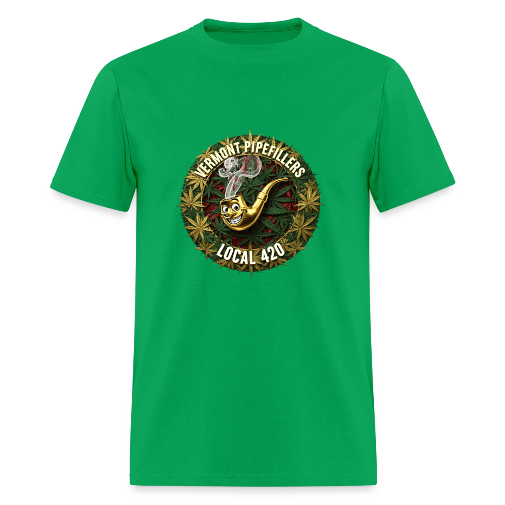 VERMONT PIPEFILLERS LOCAL 420 Men's T-Shirt - bright green