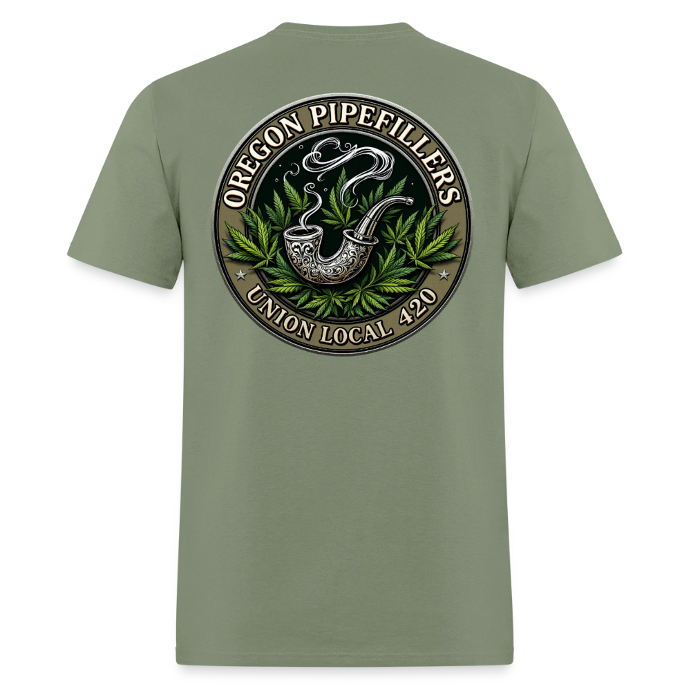 OREGON PIPEFILLERS LOCAL 420 2 EMBLEM Men's T-Shirt - military green