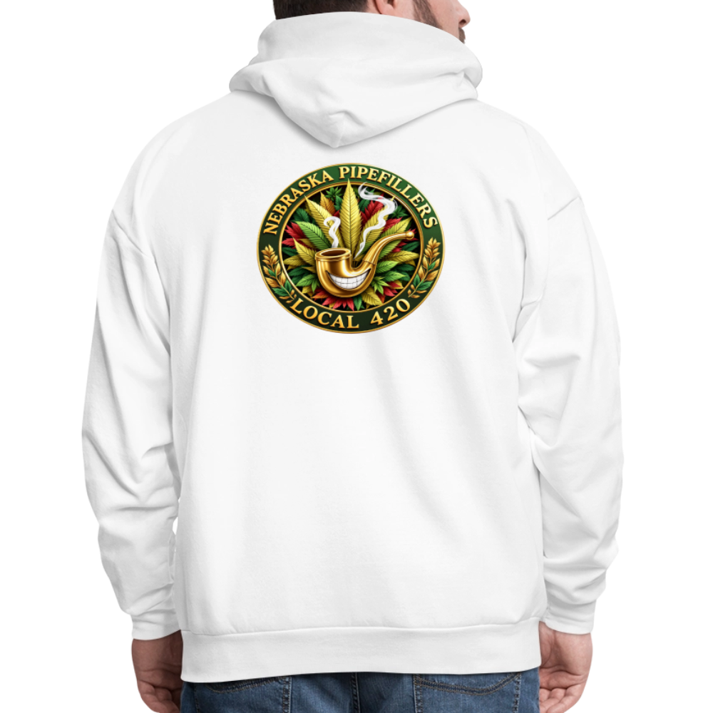 NEBRASKA PIPEFILLERS LOCAL 420 F/B DESIGNS Men's Hoodie - white