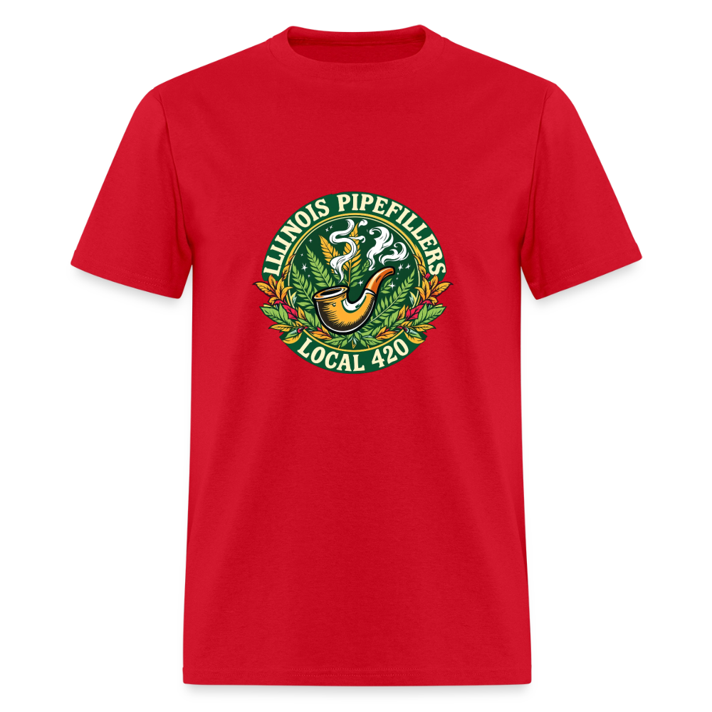 ILLINOIS PIPEFILLERS LOCAL 420 F/B DESIGN Men's T-Shirt - red