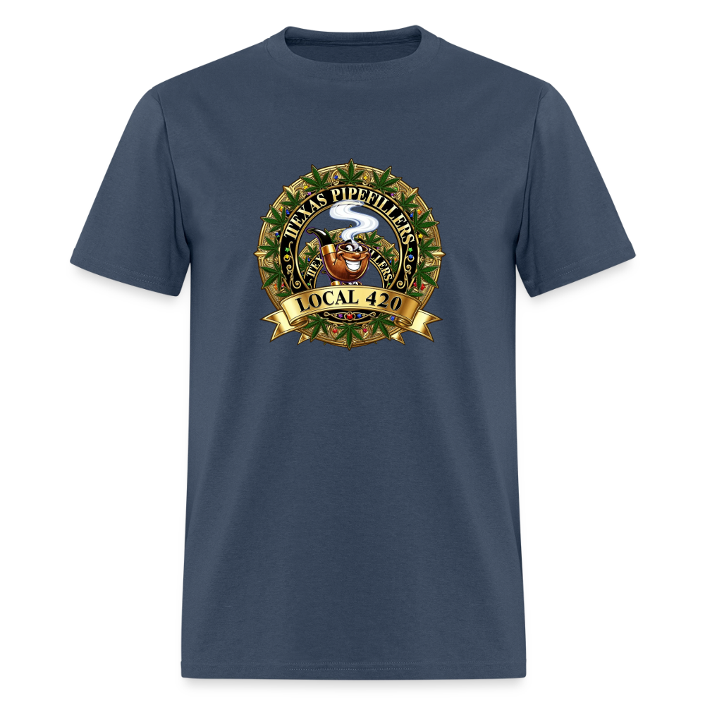 TEXAS PIPEFILLERS LOCAL 420 F/B DESIGN Men's T-Shirt -  blue dusk
