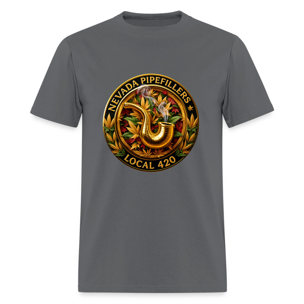 NEVADA PIPEFILLERS LOCAL 420  Men's T-Shirt - charcoal