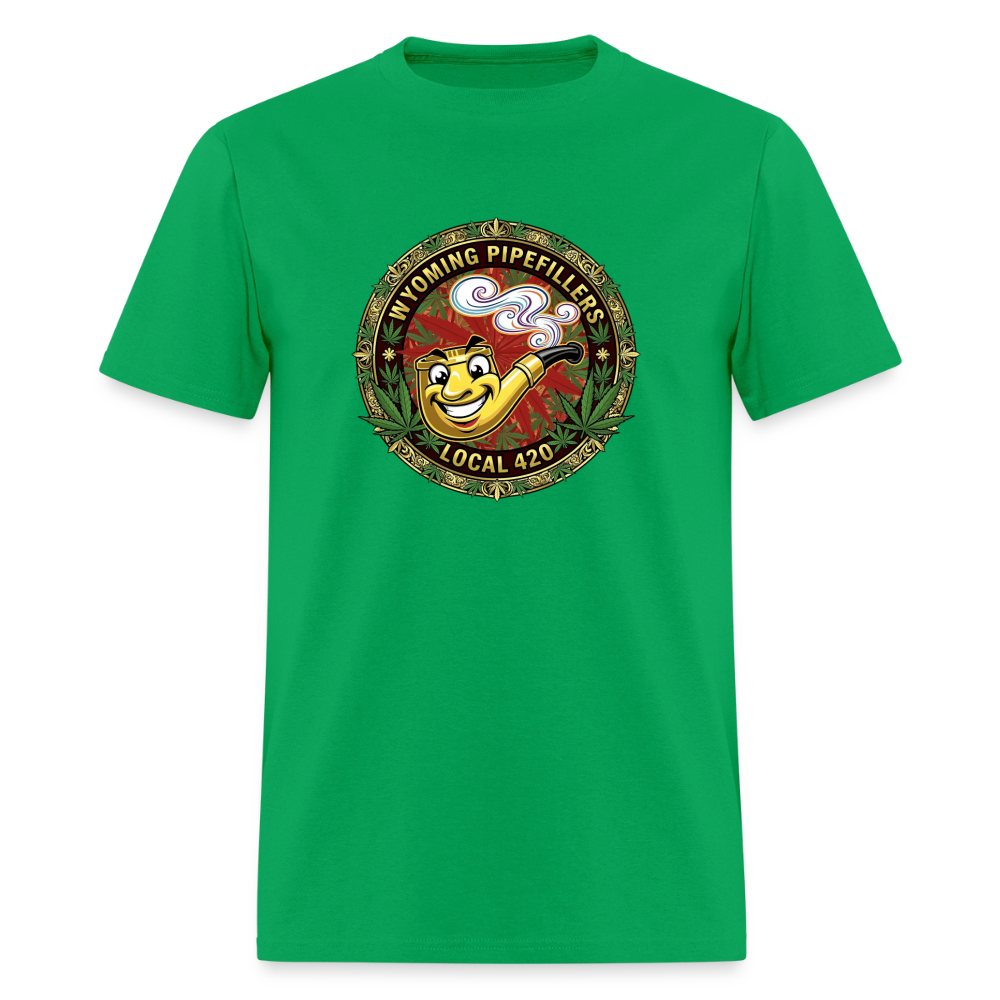 WYOMING PIPEFILLERS LOCAL 420 Men's T-Shirt - bright green