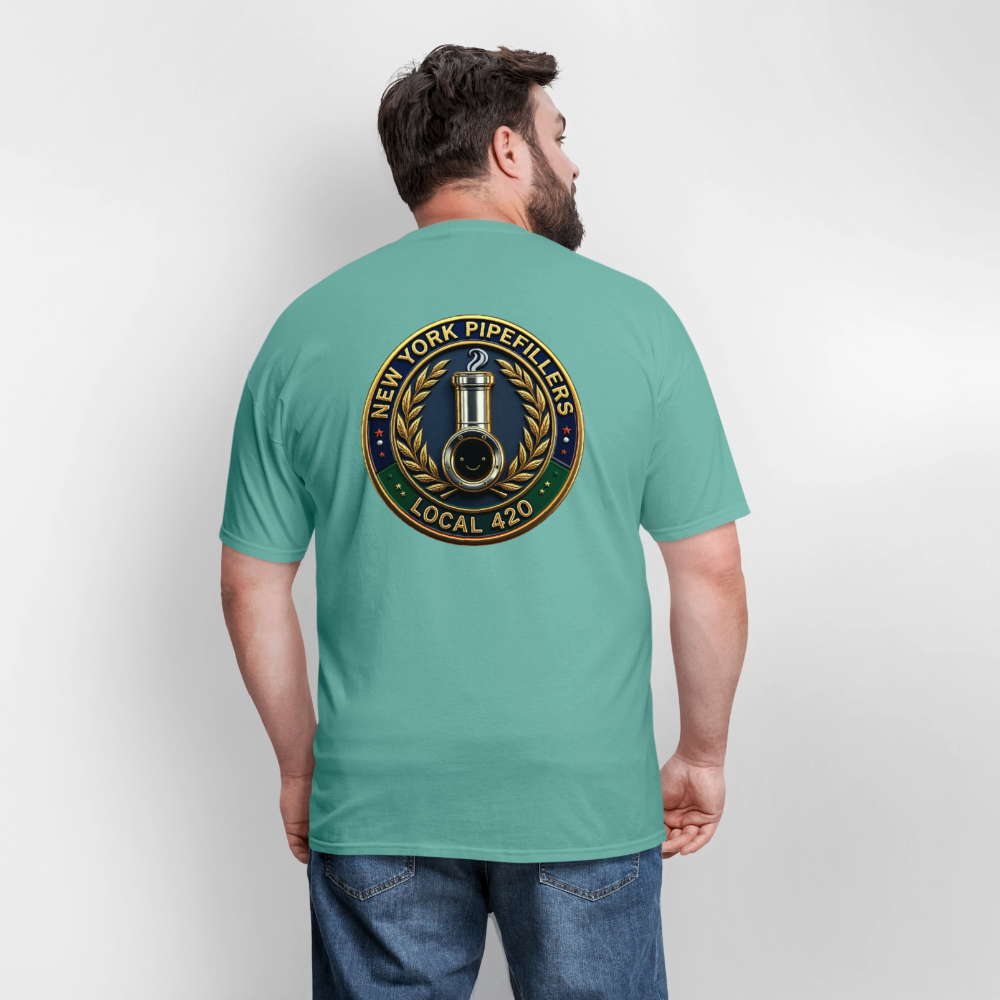 NEW YORK PIPEFILLERS LOCAL 420 F/B DESIGNS Men's T-Shirt - aquatic