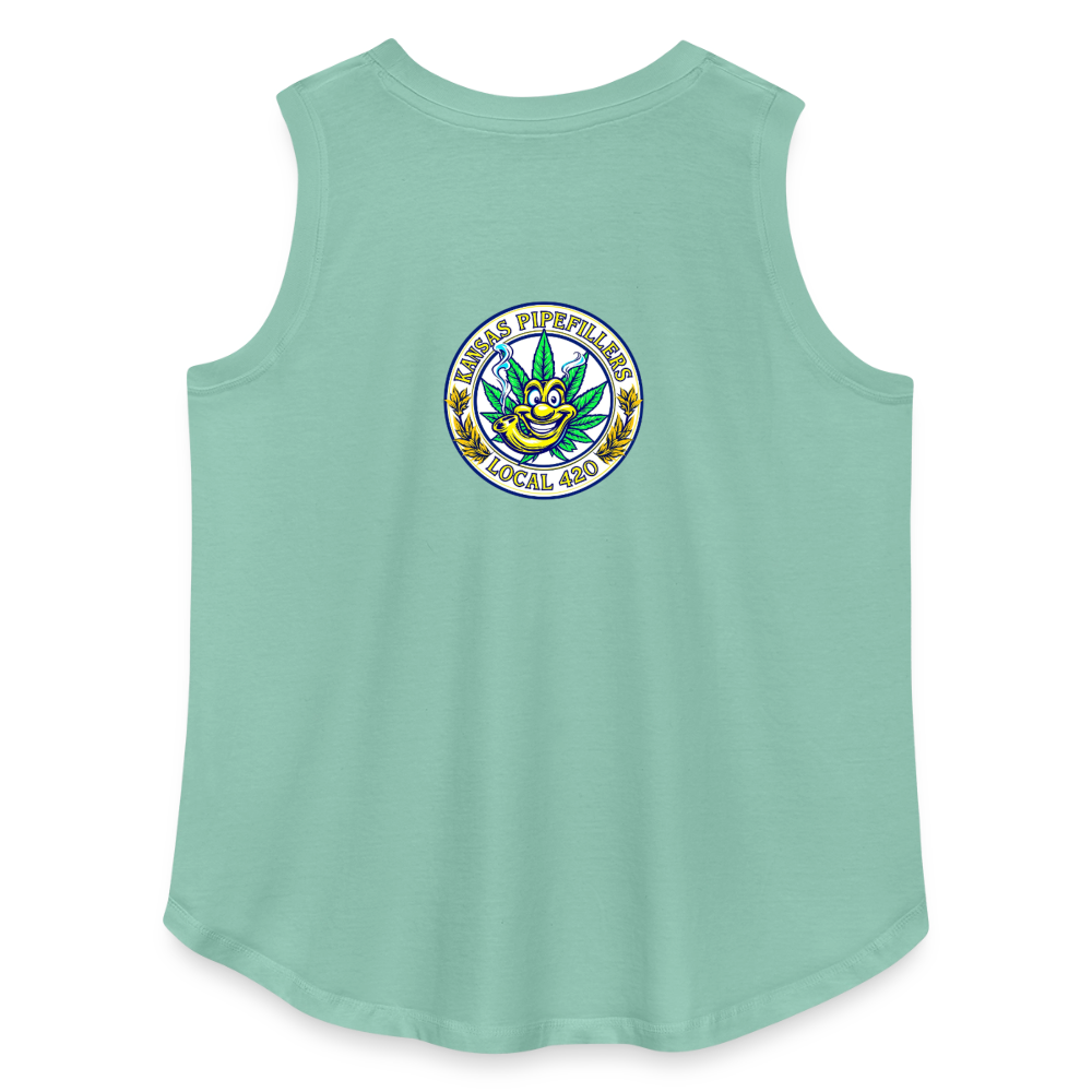 KANSAS PIPEFILLERS LOCAL 420 F/B DESIGNS Women's Curvy Relaxed Tank Top - saltwater