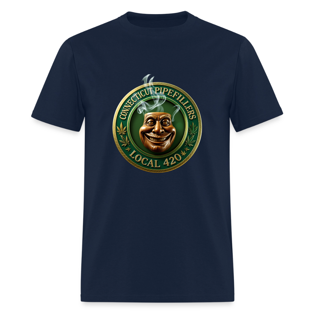 CONNECTICUT PIPEFILLERS LOCAL 420 F/B DESIGN Men's T-Shirt - navy