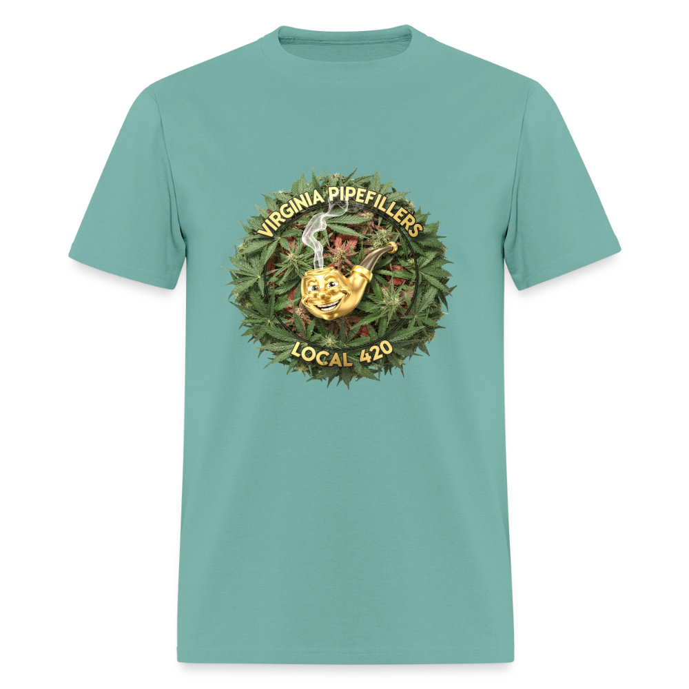 VIRGINIA PIPEFILLERS LOCAL 420 F/B DESIGN Men's T-Shirt - aquatic