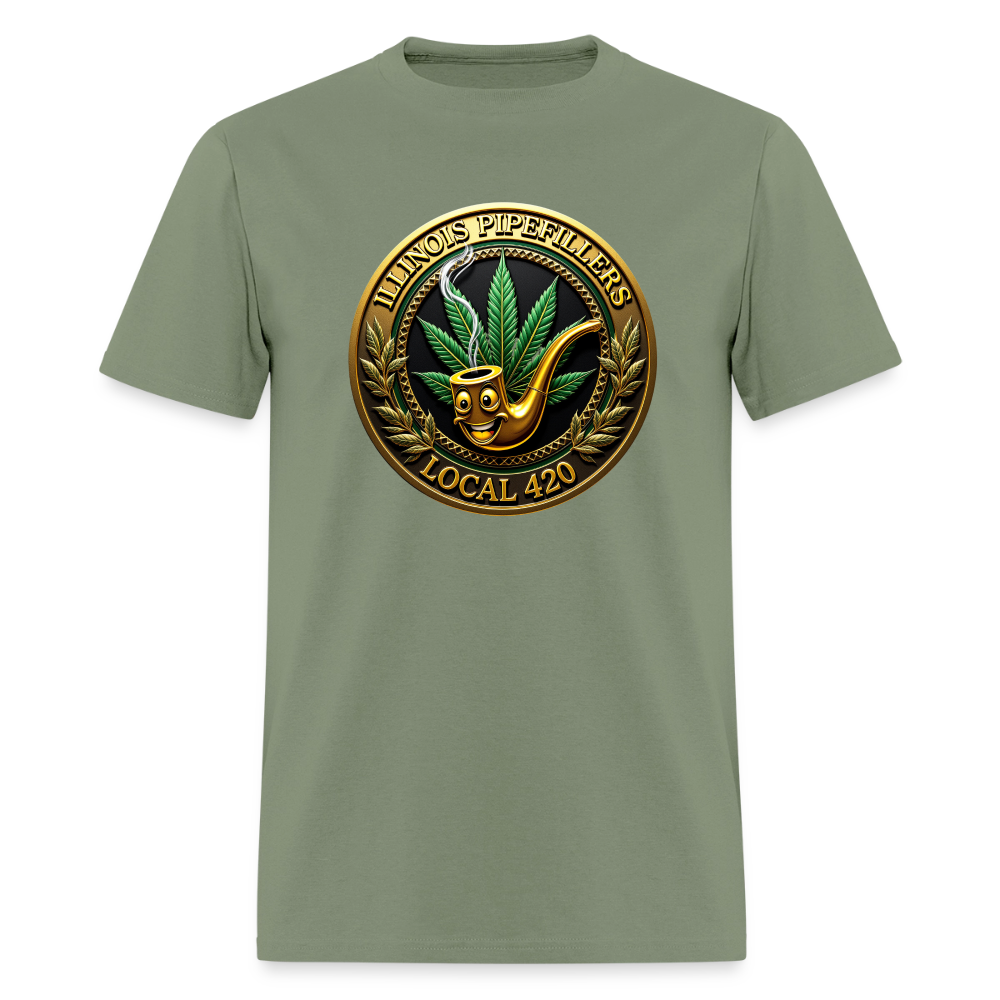 ILLINOIS PIPEFILLERS LOCAL 420 Men's T-Shirt - military green