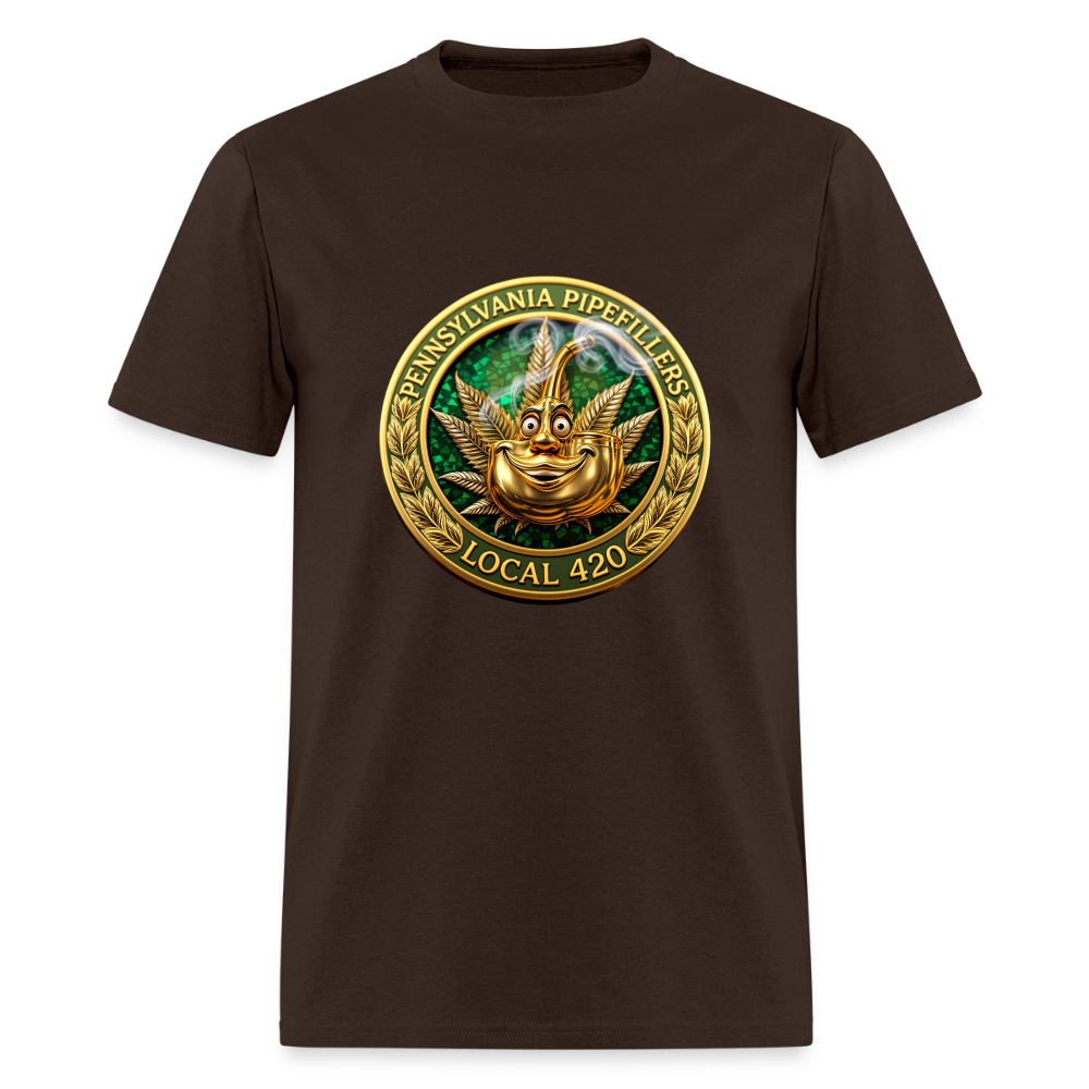 PENNSYLVANIA PIPEFILLERS LOCAL 420 F/B DESIGNS Men's T-Shirt - brown