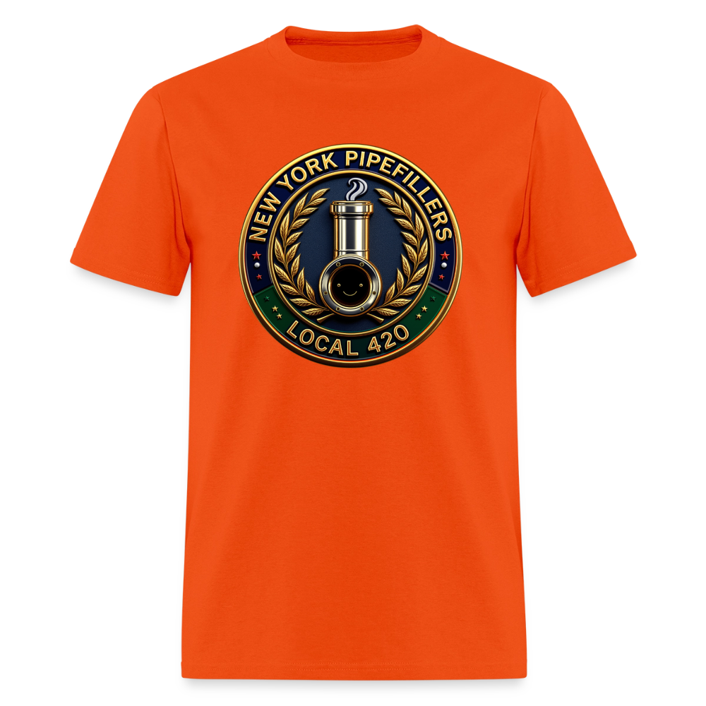 NEW YORK PIPEFILLERS LOCAL 420 Men's T-Shirt - orange