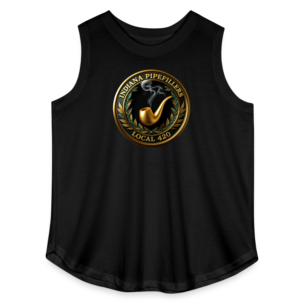 INDIANA PIPEFILLERS LOCAL 420 Women's Curvy Relaxed Tank Top - black