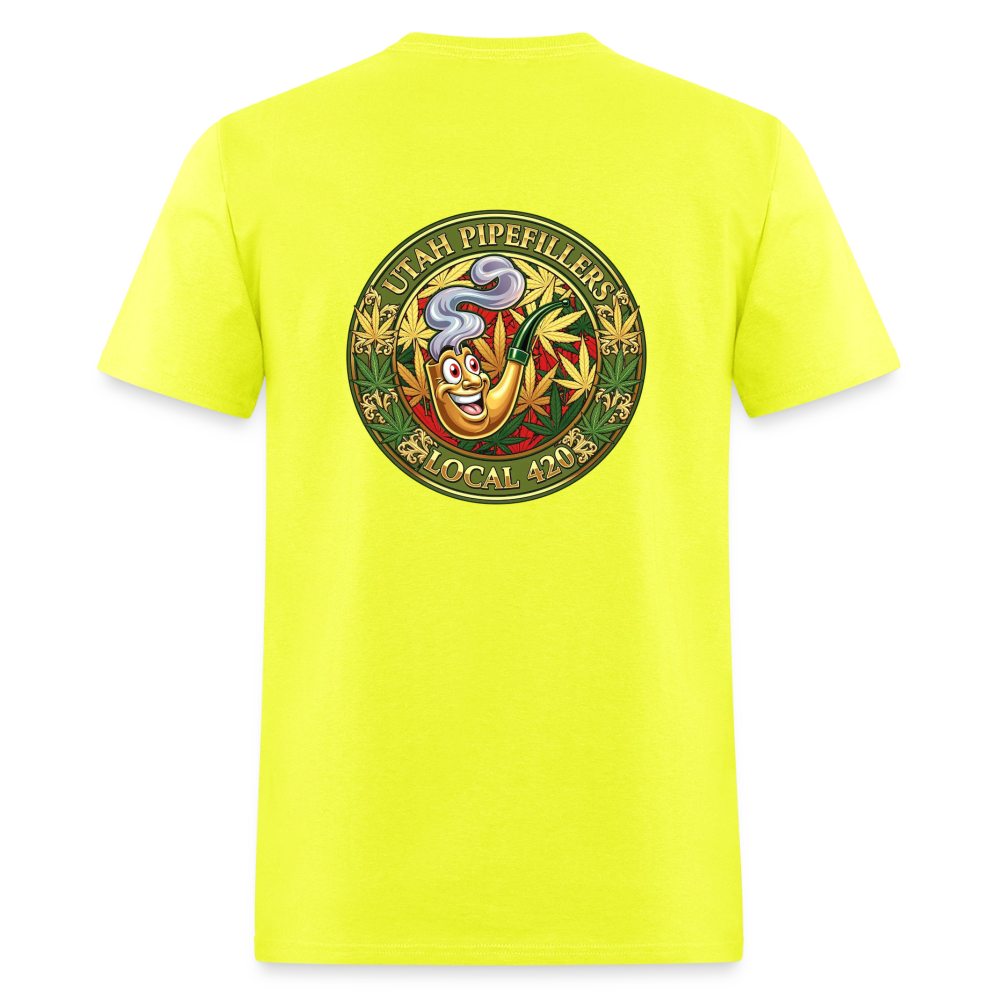 UTAH PIPEFILLERS LOCAL 420 F/B DESIGN Men's T-Shirt - safety green