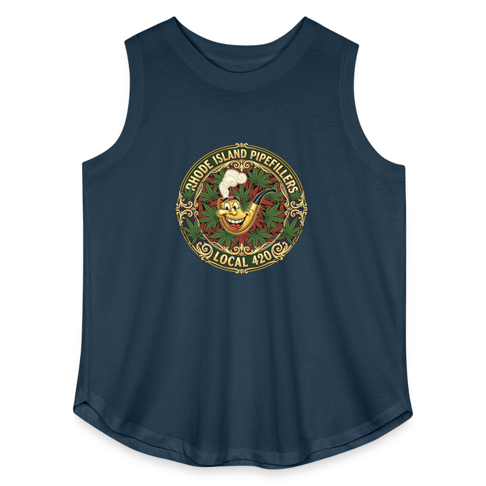 TEXAS PIPEFILLERS LOCAL 420 F/B DESIGN Women's Curvy Relaxed Tank Top - denim