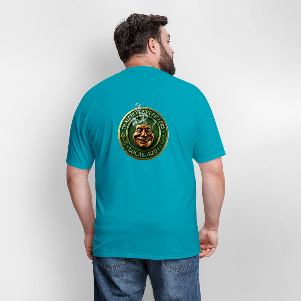 CONNECTICUT PIPEFILLERS LOCAL 420 F/B DESIGN Men's T-Shirt - turquoise