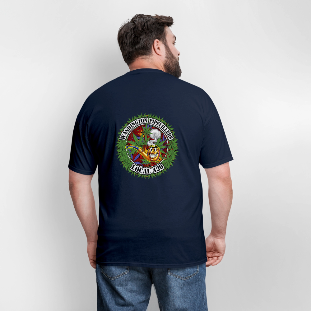 WASHINGTON PIPEFILLERS LOCAL 420 F/B DESIGN Men's T-Shirt - navy