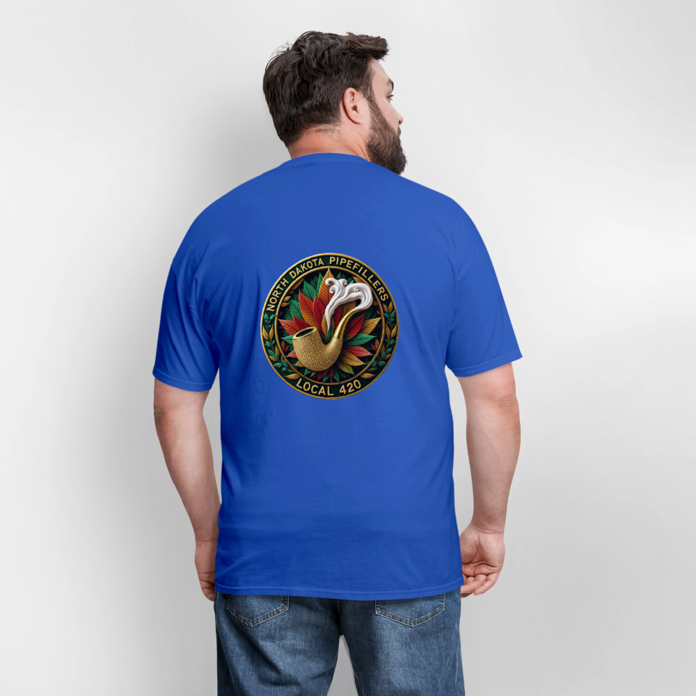 NORTH DAKOTA PIPEFILLERS LOCAL 420 F/B DESIGNS Men's T-Shirt - royal blue