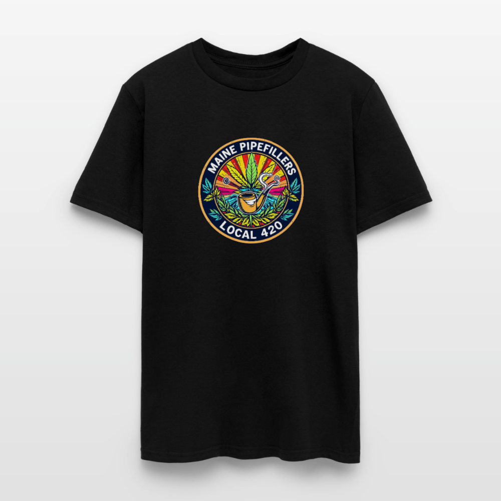 MAINE PIPEFILLERS LOCAL 420 2 EMBLEM Men's T-Shirt - black