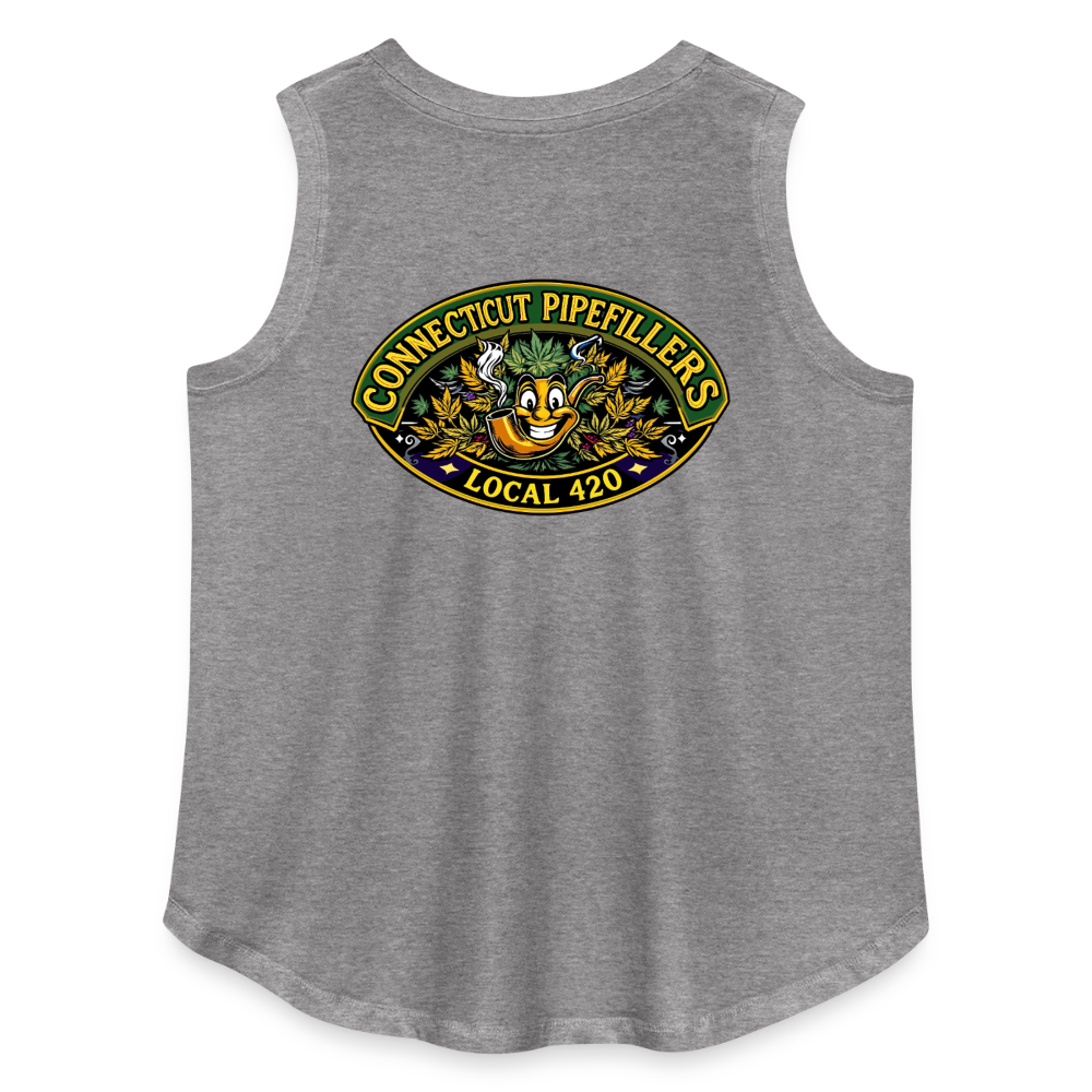 CONNECTICUT PIPEFILLERD LOCAL 420 F/B DESIGN Women's Curvy Relaxed Tank Top - granite heather 