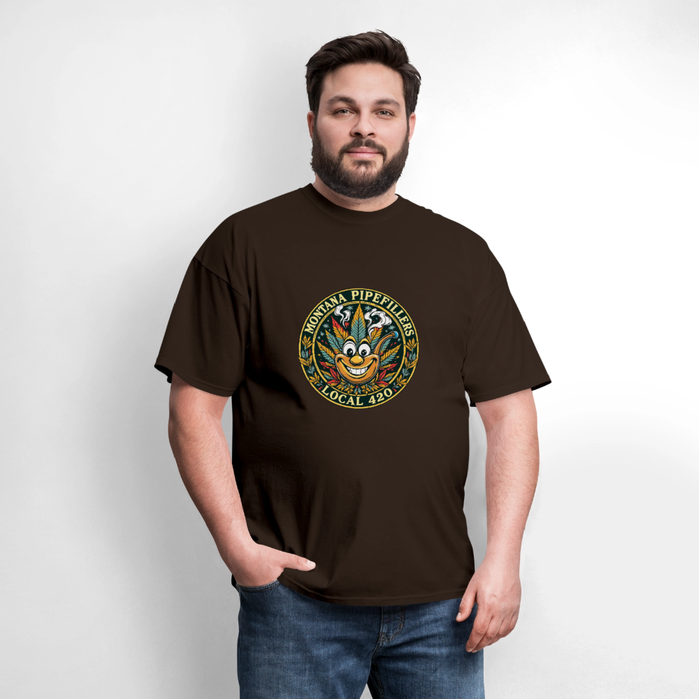 MONTANA PIPEFILLERS LOCAL 420 Men's T-Shirt - brown