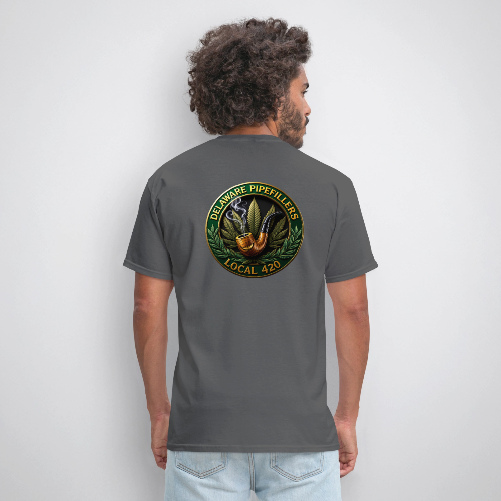 DELAWARE  PIPEFILLERS LOCAL 420 F/B DESIGN Men's T-Shirt - charcoal