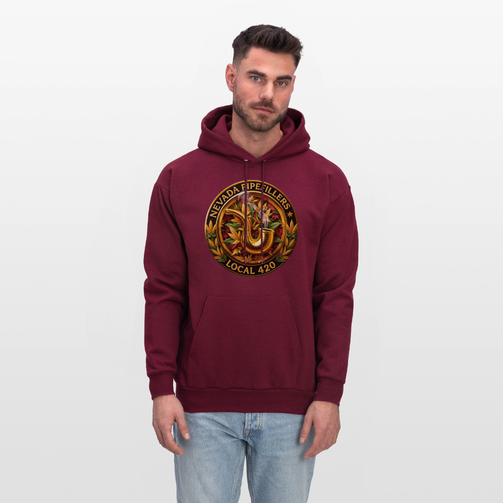 NEVADA PIPEFILLERS LOCAL 420  F/B DESIGN Men's Hoodie - burgundy