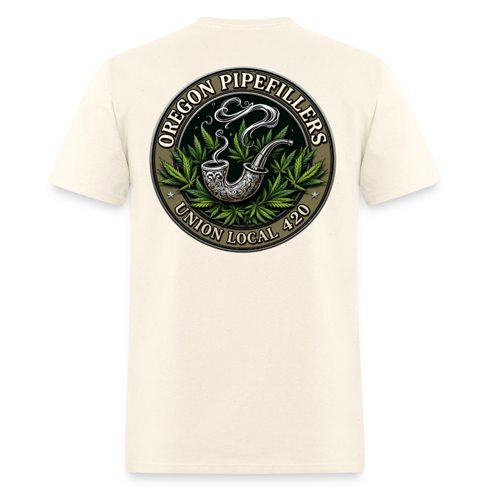 OREGON PIPEFILLERS LOCAL 420 2 EMBLEM Men's T-Shirt - sweet cream heather