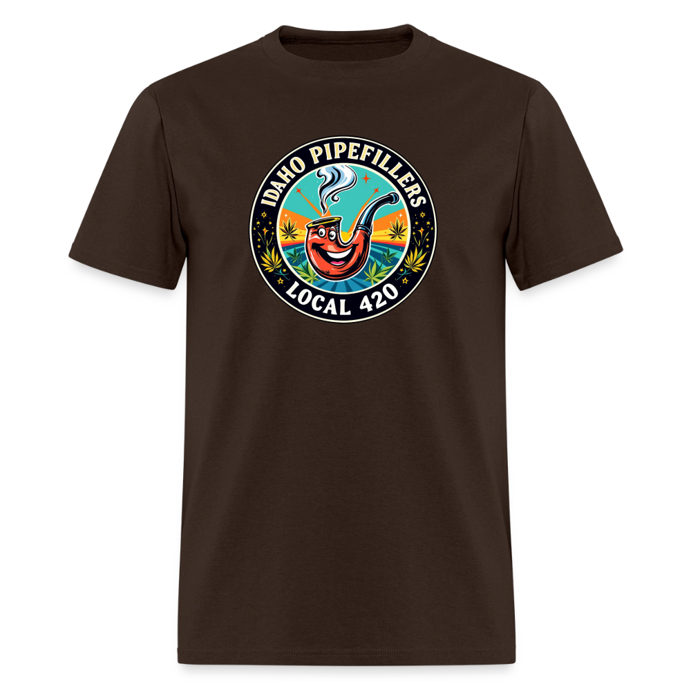 IDAHO PIPEFILLERS LOCAL 420 F/B DESIGN Men's T-Shirt - brown