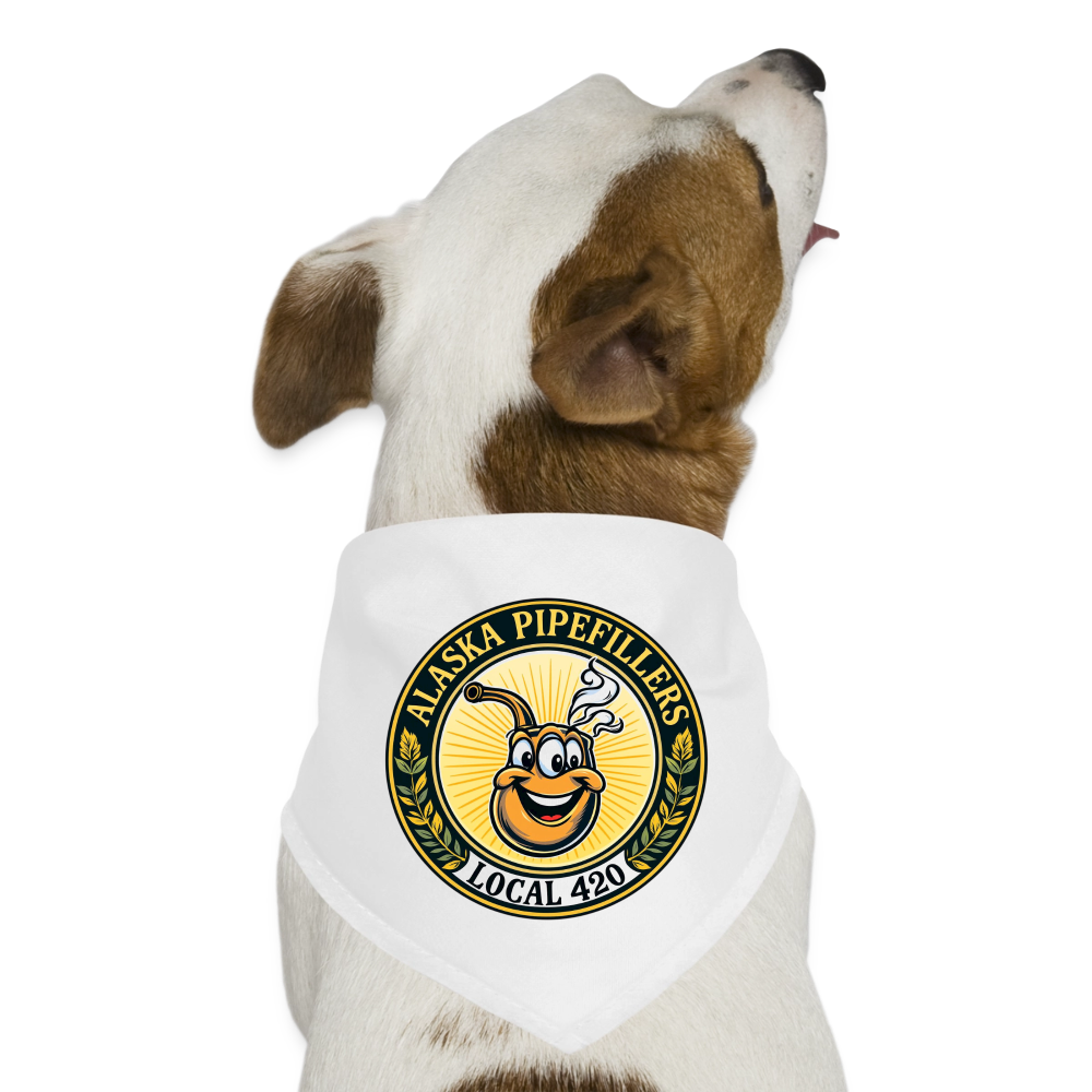 ALASKA PIPEFILLERS LOCAL 420 Dog Bandana - white