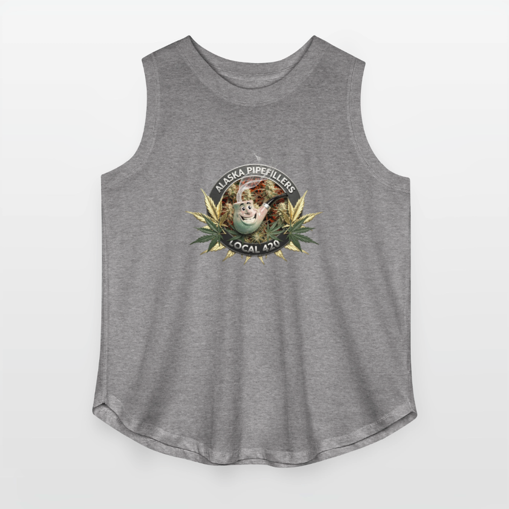 ALASKA  PIPEFILLERS LOCAL 420 F/B DESIGN Women's Curvy Relaxed Tank Top - granite heather 