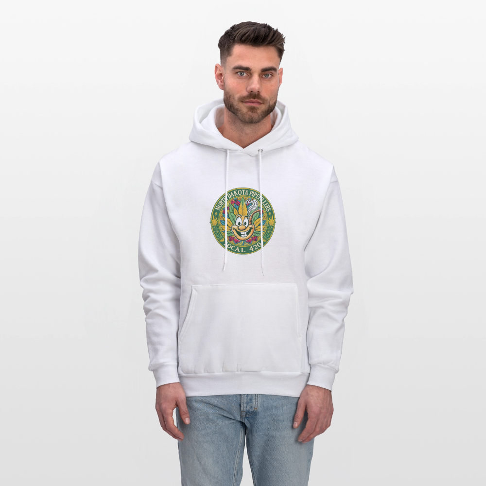 NORTH DAKOTA PIPEFILLERS LOCAL 420 F/B 2 DESIGNS Men's Hoodie - white