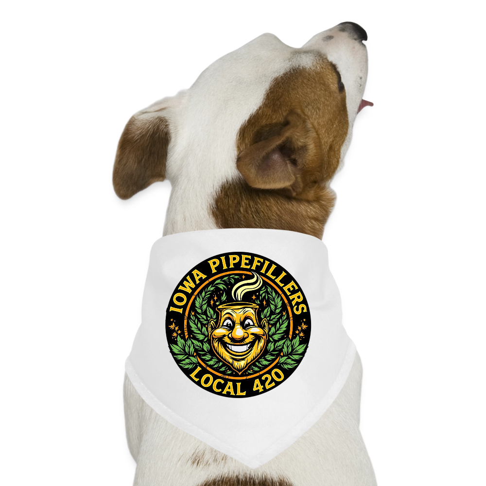 IOWA PIPEFILLERS LOCAL 420 Dog Bandana - white
